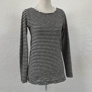 J. Crew 100% Cotton Painter Tee in Black/White Stripe (Holiday 2015)